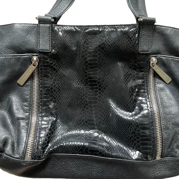 Michael Kors Women's Crossbody Shoulder Bag Pebbled Leather Python Snake Black - Picture 3 of 12